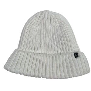 Hot Paws Knit Beanie Hat Ribbed Cuffed White OS‎ Tu Adult New